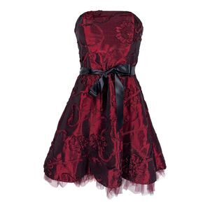 red dress with gold accents Kivary Long Gold Lace Sweetheart Tulle Ball Gown Prom Dresses Wedding Gowns  Wine Red US 16 at Amazon Women's Clothing store main image 1